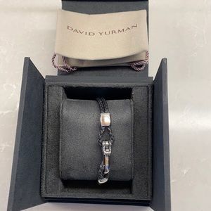 Authentic David Yurman silver leather bracelet